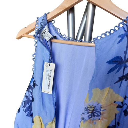 Oasis floral mini dress new, size M, turquoise multicolor