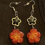 Alternative red earrings, handmade from scratch