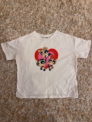 Powerpuff Girls T-shirt used, size S, white multicolor