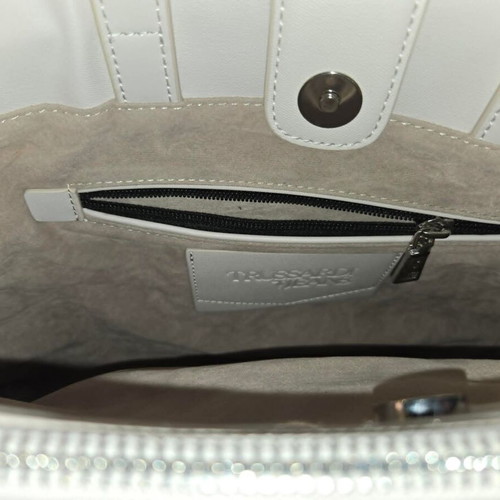 Trussardi Tote Bag new, beige eco leather with chain details