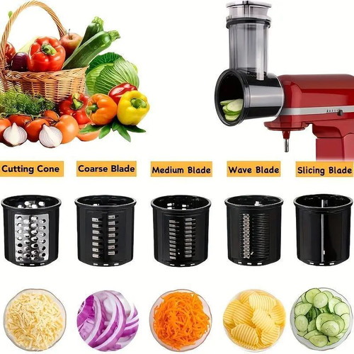 KitchenAid mixer cutting-grating attachment with 5 blades