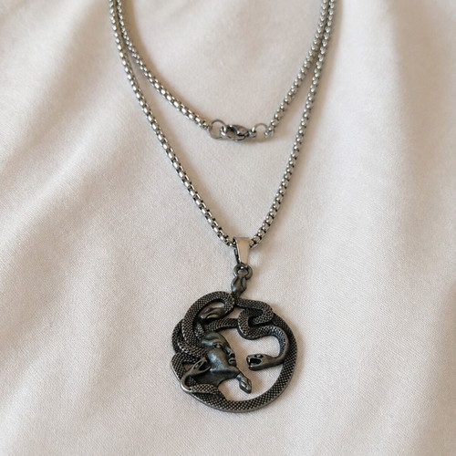 Medusa necklace with snakes, dark mythology