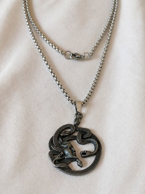 Medusa necklace with snakes, dark mythology