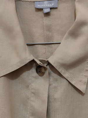 Naf Naf women's linen safari jacket like new, beige, size L