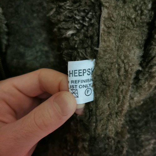 Mutton coat used, real leather with natural wool sheepskin, size S