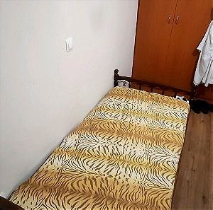 Ξύλινο μόνο κρεβάτι με στρώμα