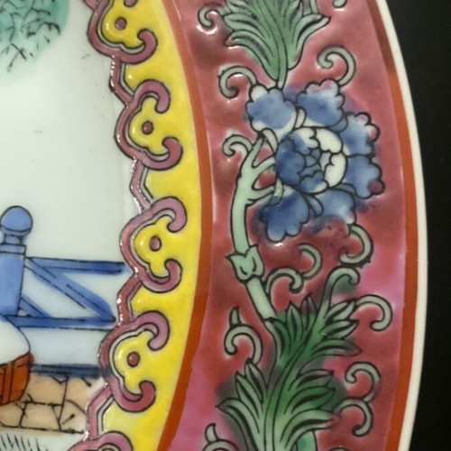Chinese handmade decorative plate like new
