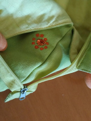 Women's bag like new, canvas with embroidery