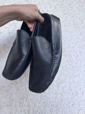 Leather moccasins new, black size 43