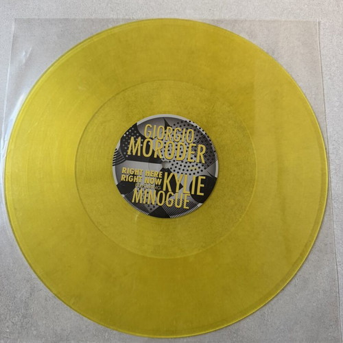 Right Here, Right Now 12" Yellow Vinyl by Giorgio Moroder feat. Kylie Minogue new