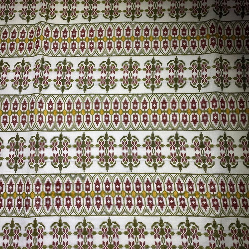 Set of 2 vintage handmade embroidered table runners with fringes