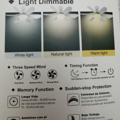 Modern ceiling fan E27 Φ52cm with light and remote 40W new
