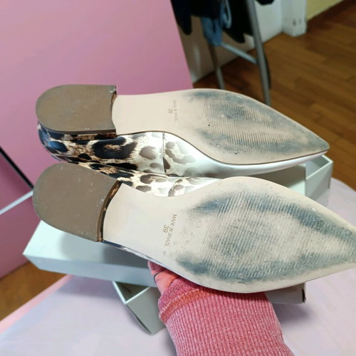 Kurt Geiger ballerinas like new, leopard print with pointed white toe