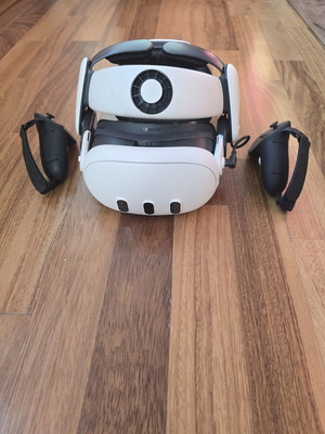 Meta Quest 3 128GB VR headset with BOBOVR S3 Pro and AMVR grips