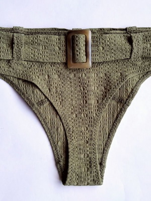 Lisa Marie Fernandez bikini bottom textured olive green new