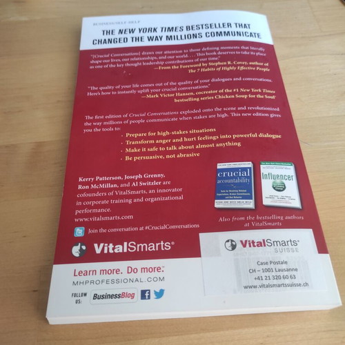 Crucial Conversations Tools for Talking When Stakes Are High book like new