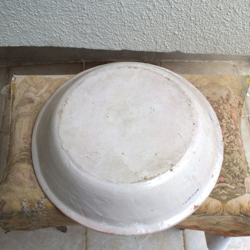 Large used Laterza ceramic dish from Puglia, Italy 1800s