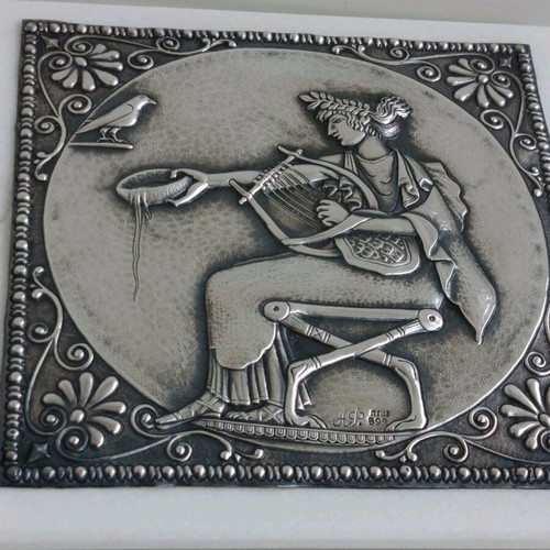 God Apollo wall collectible silver plaque 999/1000 new