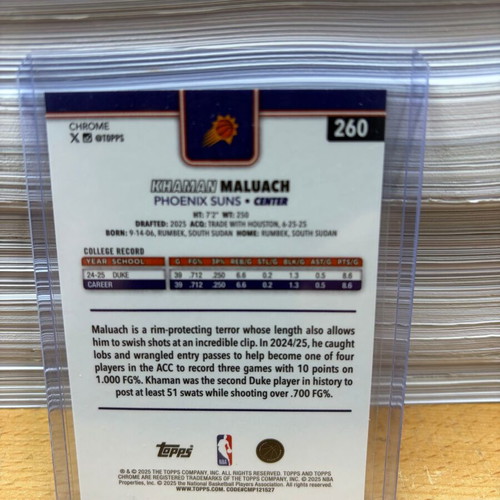 Topps Chrome Basketball Khaman Maluach RC Orange Border-Refractor lot of 2 new