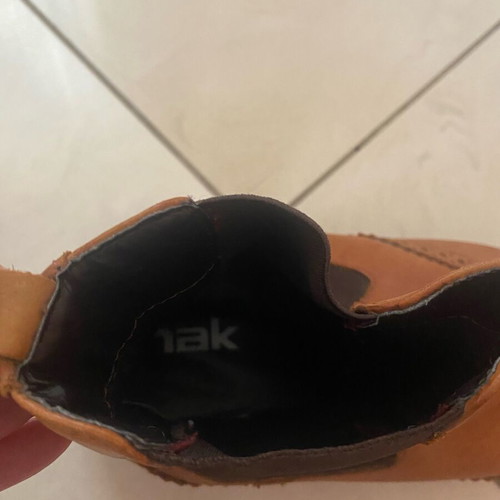 Nak Chelsea leather boots used, tan color