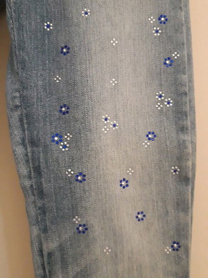 Juicy denim jeans new with rhinestones, size XS