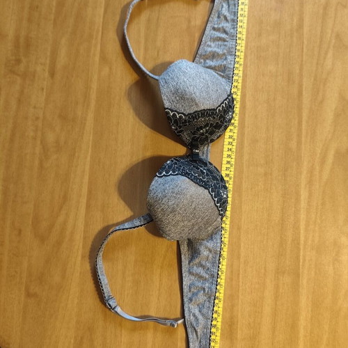 Grey melange bra with black lace used