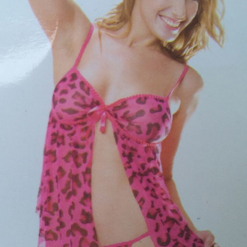 Set of two nightgowns and strings new, one size, fuchsia/black and white/black