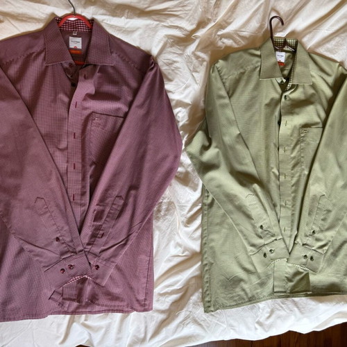 Olymp men's dress shirts new, pink and light green, size L