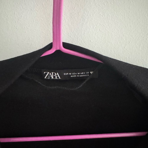 Zara draped sleeveless blouse like new, size M, black