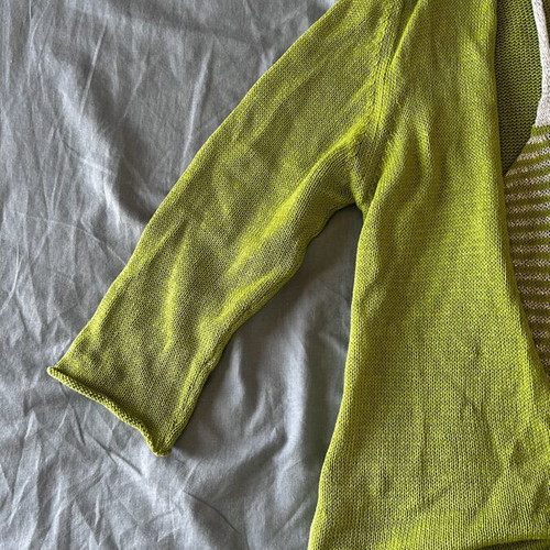 Albertini knitted twin set lime green, large