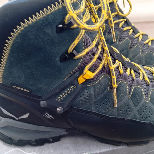 Salewa MS Alp Trainer Mid GTX hiking boots like new, size 44, green and yellow