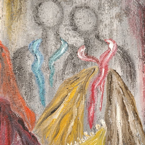 Agiakatsika Acrylic Painting on Canvas 30x40 with Embossed Texture 2008