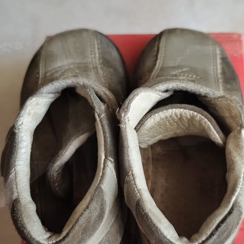 Children's leather boots size 23 used, beige and brown