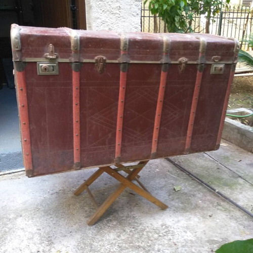 Old used trunk with visible signs of wear