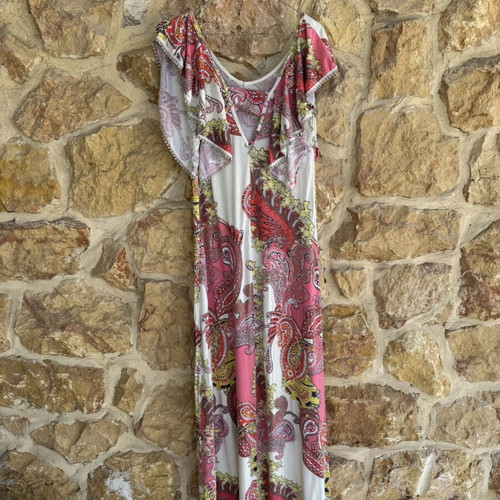 Boho style dress used, paisley pattern, fits XL-XXL