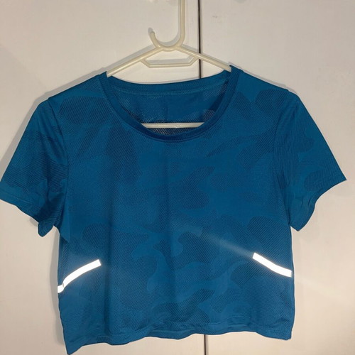 Women's petrol crop gym top Shein