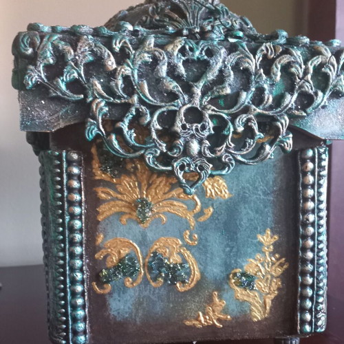 Decorative wooden box with decoupage techniques 30x20 cm new