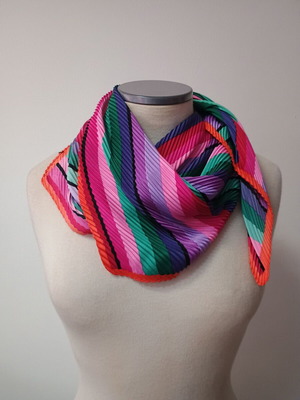 Square multicolor silk scarf used