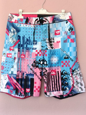 Quiksilver Neo Fly Boardshorts αντρικό μαγιό βερμούδα μεταχειρισμένο, XL, πολύχρωμο σχέδιο Y2K