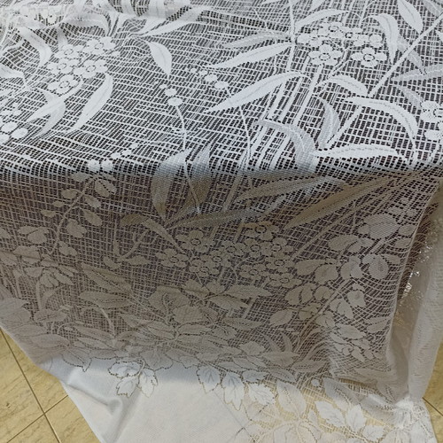 Curtain fabric lace white new 8.50x2.80