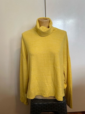 H&M yellow high neck top size S/M loose fit