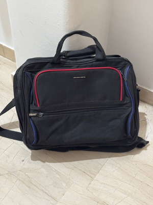 Benetton laptop bag used, black with multiple compartments