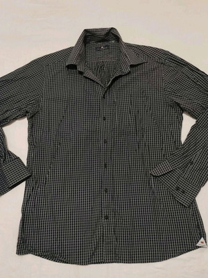 Navy & Green ανδρικό καρό πουκάμισο σε μαύρο και λευκό, μέγεθος XL
