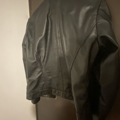 Reserved women's black leather jacket used, genuine leather