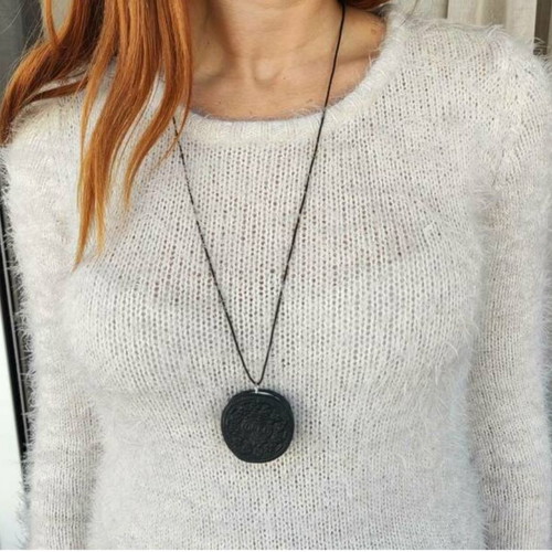 Oreo cookie necklace new handmade with black cord