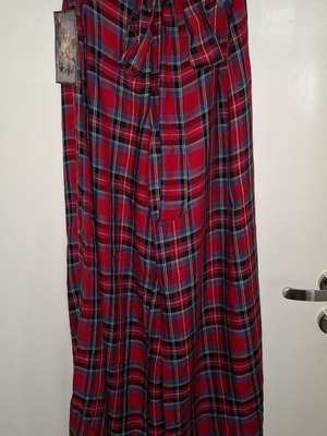 Red checked pants new with belt Hype size M