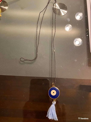 Evil Eye Necklace with Black Chain like new