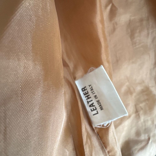 Leather women's jacket used, beige, size S
