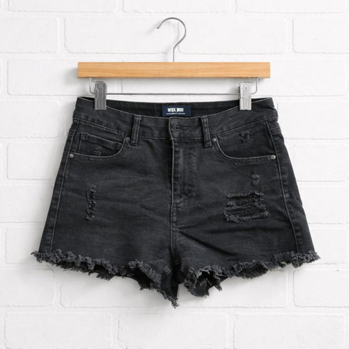 Wax Jean denim shorts used, black, size S/XS, cotton