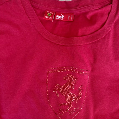 Puma Ferrari women's t-shirt used with crystals and round neckline